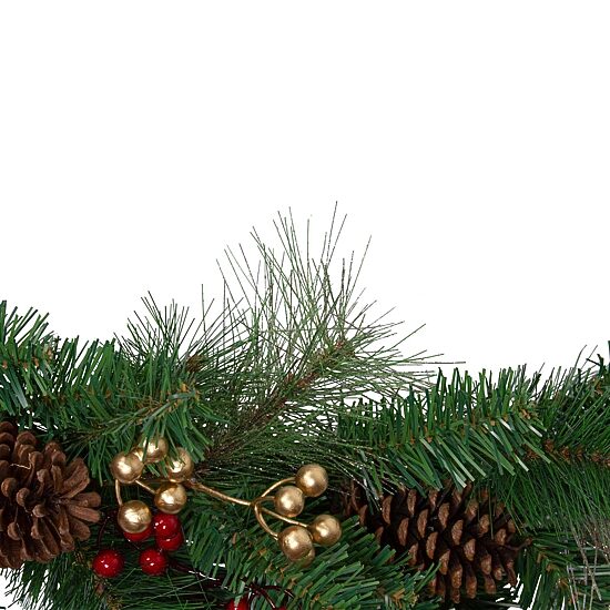Northlight Bows And Berries Unlit Christmas Indoor Garland