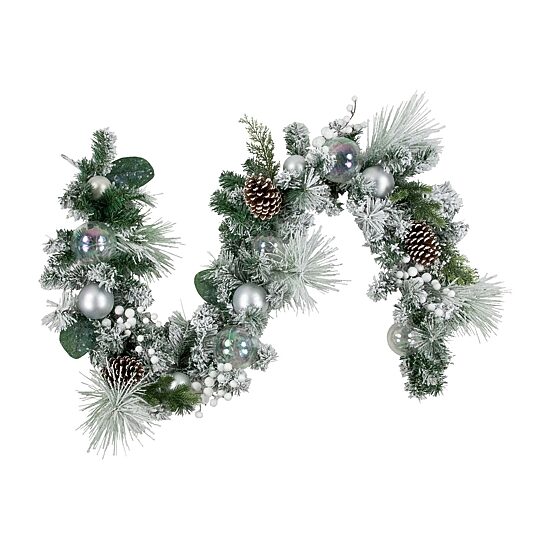 Northlight Flocked Pine   Unlit Christmas Indoor Garland