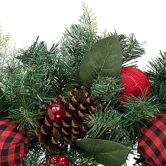 Northlight Pine  With Plaid And Bows Christmas Indoor Garland
