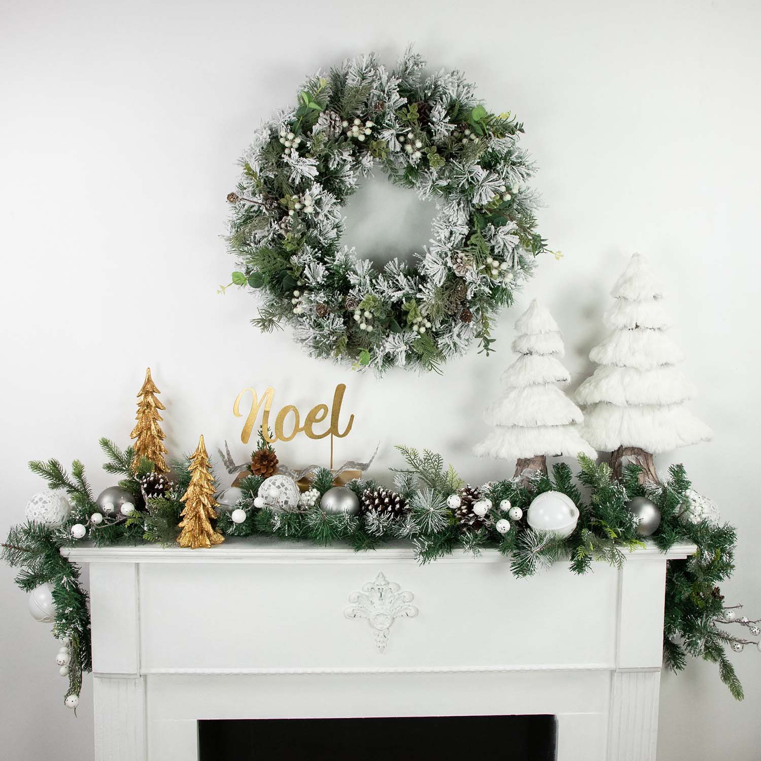 Northlight Pine Frosted Unlit Christmas Indoor Garland
