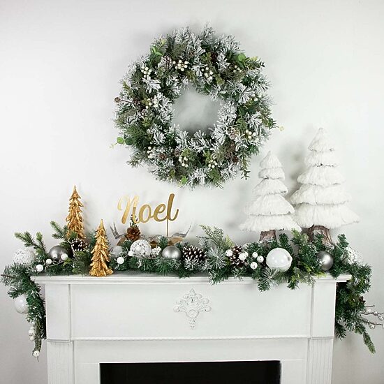 Northlight Pine Frosted Unlit Christmas Indoor Garland