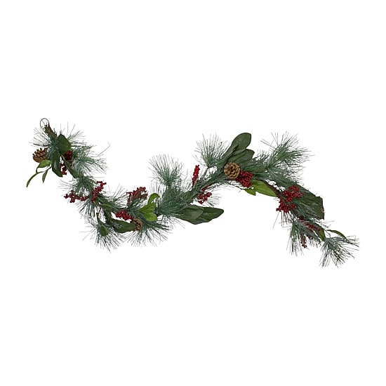 Northlight 6ft Berry And Pine   Unlit Christmas Indoor Garland