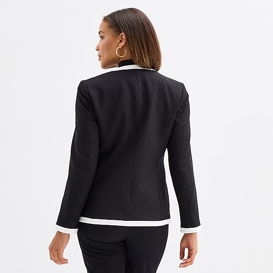 Black Label by Evan-Picone Womens Classic Fit Suit Jacket