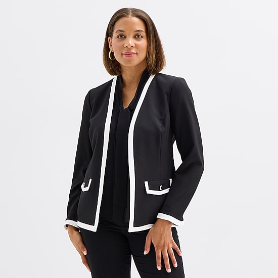 Black Label by Evan-Picone Womens Classic Fit Suit Jacket