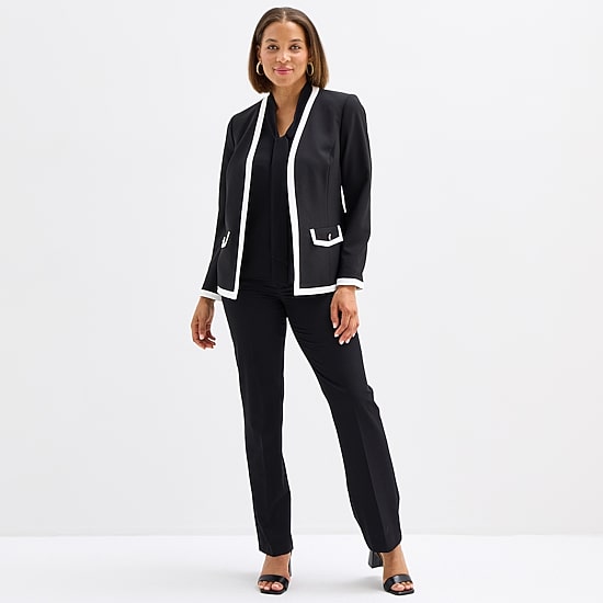 Black Label by Evan-Picone Womens Classic Fit Suit Jacket