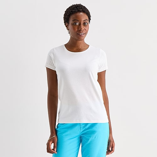 St. John's Bay Womens Crew Neck Short Sleeve T-Shirt, Xx-large, White