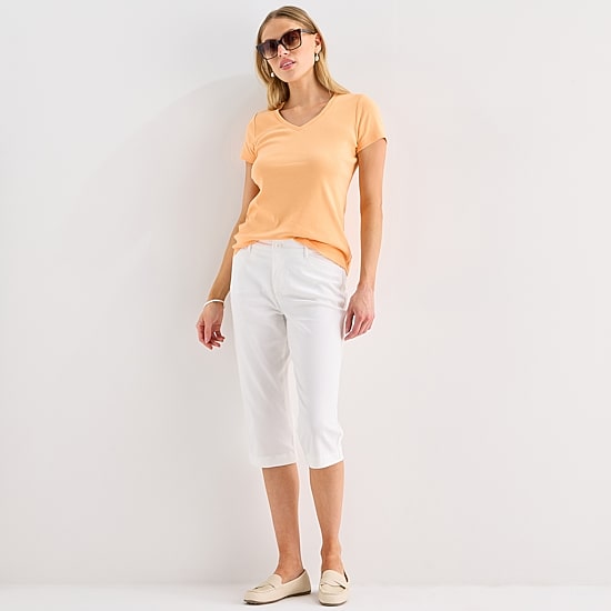 St. John's Bay Womens Secretly Slender Mid Rise Capri Pant