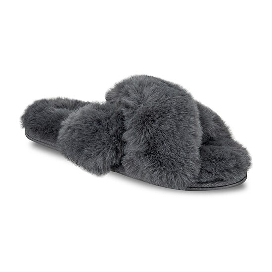 JS Jessica Simpson High Plush Cross Womens Slip-On Slippers