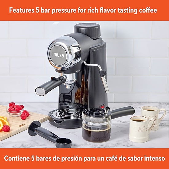 IMUSA Espresso + Cappuccino 4-Cup Coffee Maker