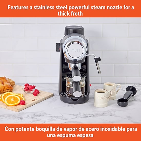IMUSA Espresso + Cappuccino 4-Cup Coffee Maker