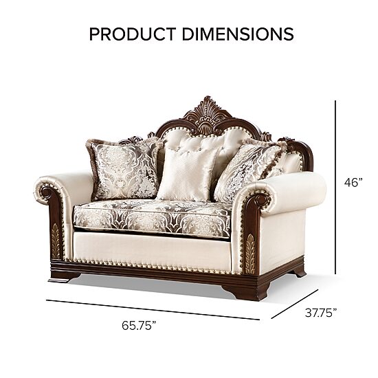 Furniture of America™ Dulupen Roll-Arm Upholstered Loveseat