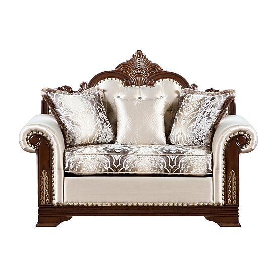 Furniture of America™ Dulupen Roll-Arm Upholstered Loveseat