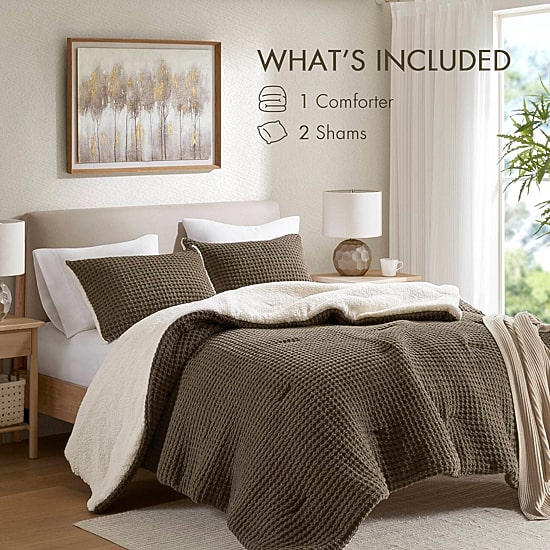 Madison Park Ellis Chenille Sherpa Reverse Soft Comforter Set