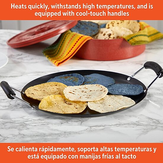 IMUSA 11" Round Comal Griddle with Bakelit Handle