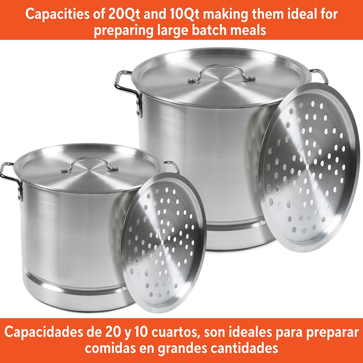 IMUSA 2-pc. Aluminum Steamer Set with Lids