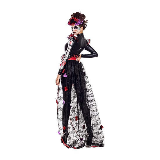 Womens Rosas Day Of Dead Costume