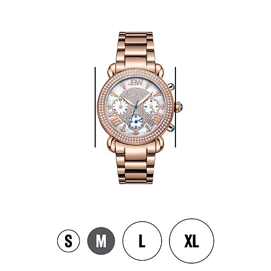 JBW Victory Womens Diamond-Accent Rose-Tone Stainless Steel Bracelet Watch JB-6210-160-G