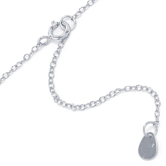 Silver Treasures Sterling Silver 16 Inch Cable Cubic Zirconia Round Pendant Necklace