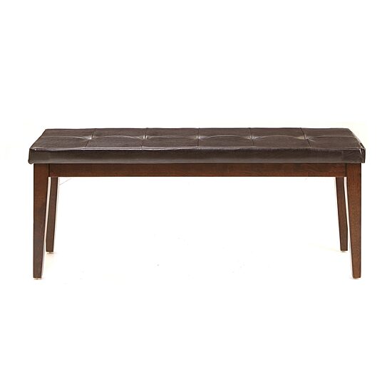 Landry Tufted Faux-Leather Bench