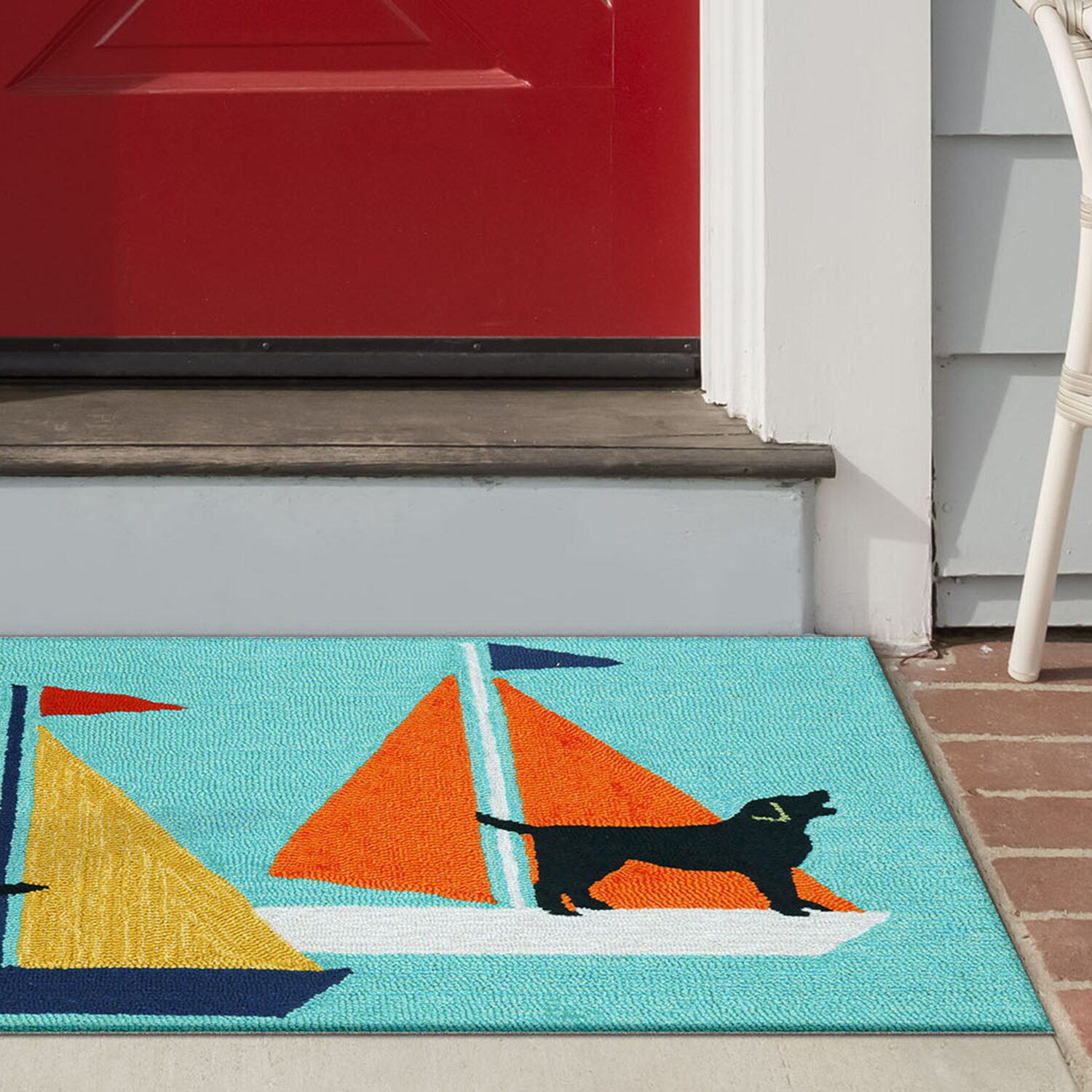 Liora Manne Frontporch Sailing Dog Animal Hand Tufted Indoor Outdoor Rectangular Accent Rug