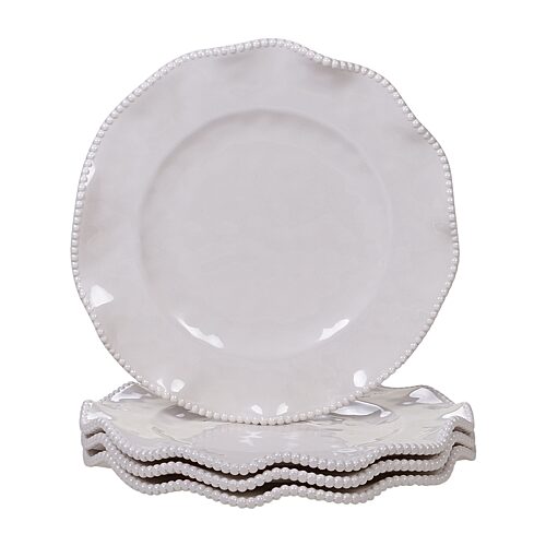 Certified International Perlette Red 4-pc. Melamine Dinner Plate, One Size, Beige