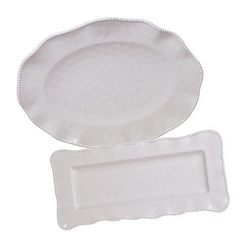 Certified International Perlette Red Melamine Serving Platter 2-pc. Set In Beige