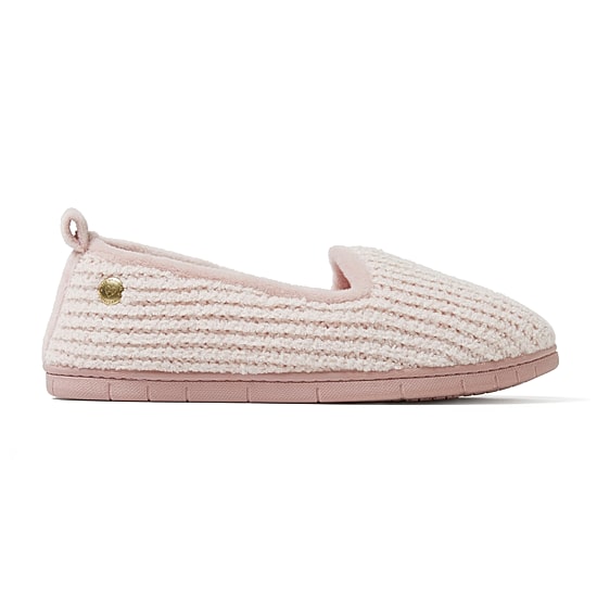 Dearfoams Rachel Marled Chenille Closed Back Womens Memory Foam Slip-On Slippers
