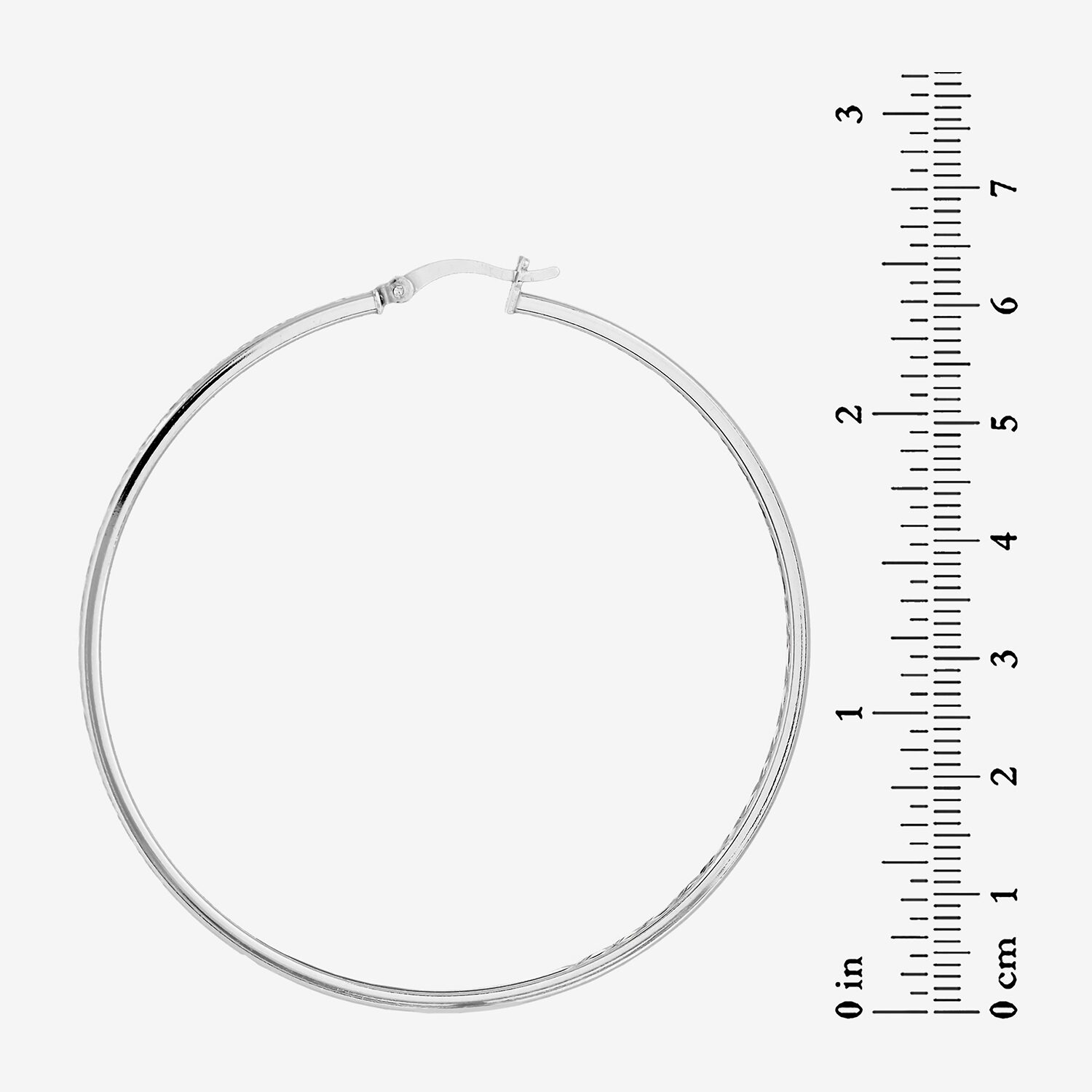 Womens Sterling Silver 60mm Hoop Earrings