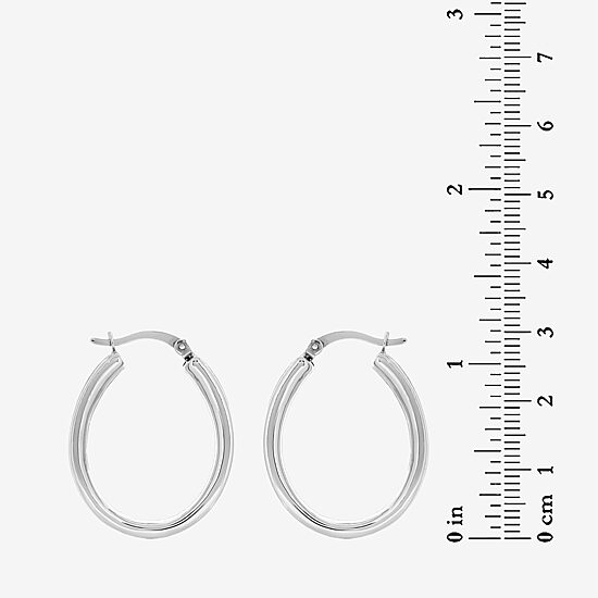 Womens Sterling Silver 26mm Hoop Earrings