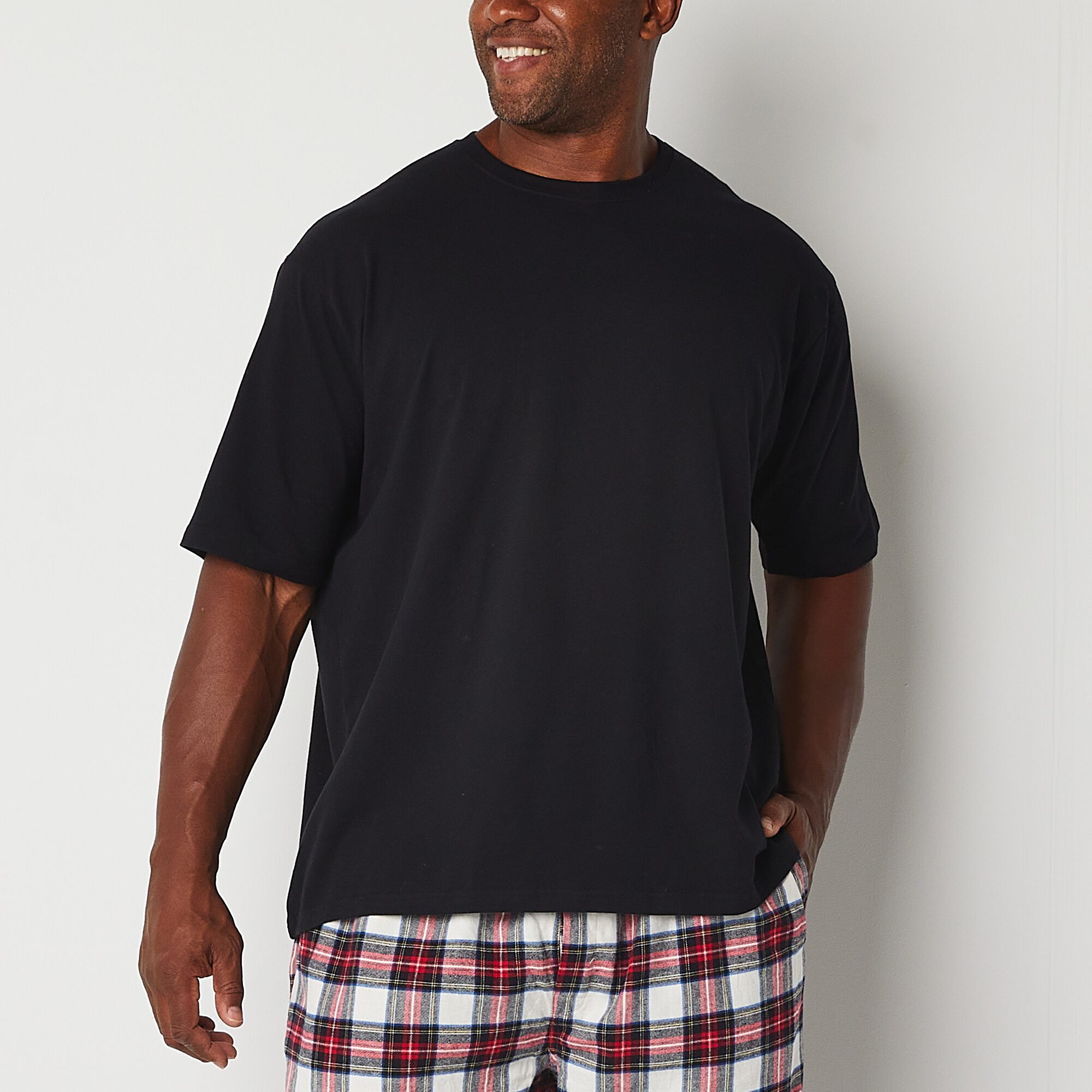 Stafford Super Soft Mens Crew Neck Short Sleeve Big and Tall Pajama Top
