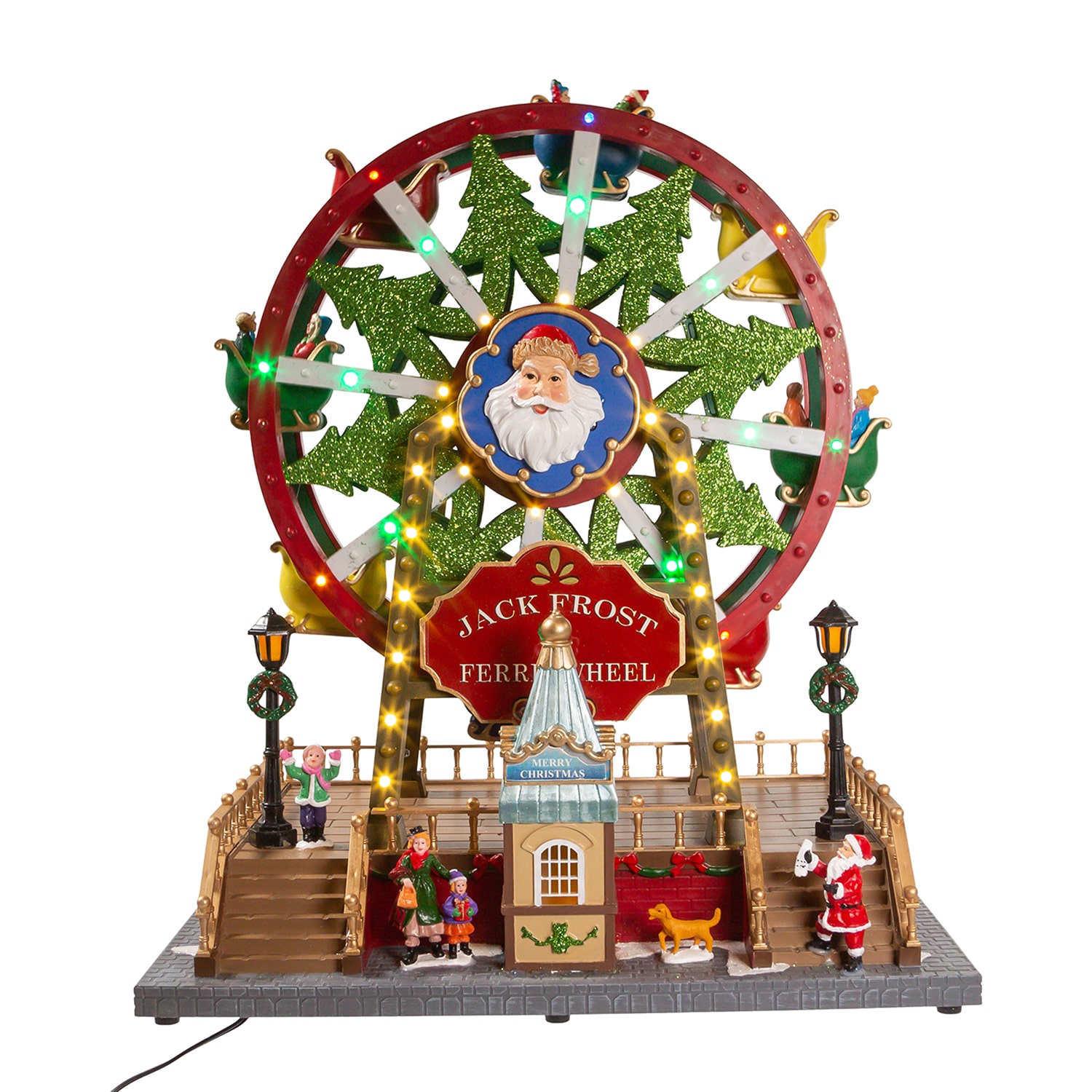 Kurt Adler 13-Inch With Motion Lighted Plays Music Christmas Tabletop Decor