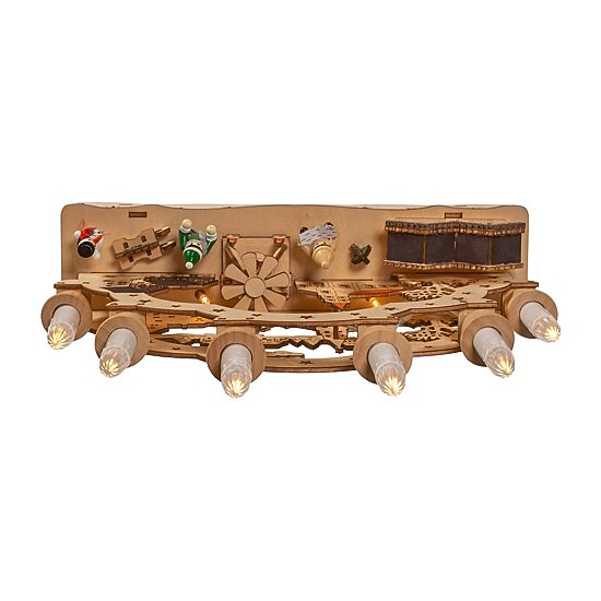 Kurt Adler 10.25-Inch Wooden Led Motion Lighted Plays Music Christmas Village