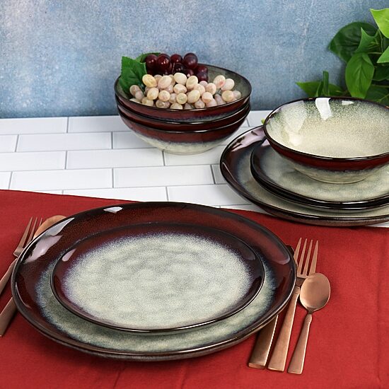 Elama 12-pc. Stoneware Dinnerware Set