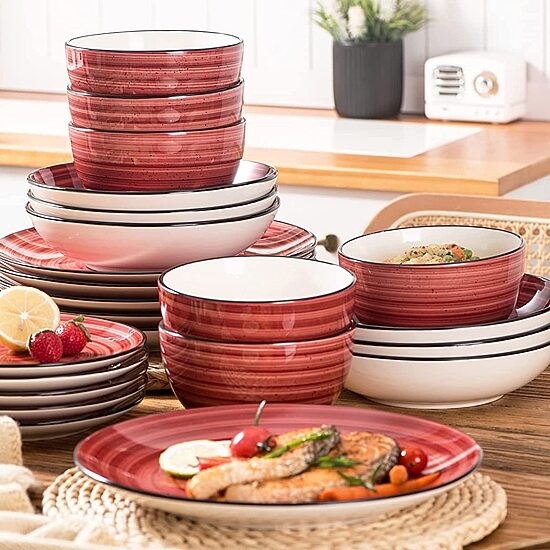 Elama 24-pc. Stoneware Dinnerware Set