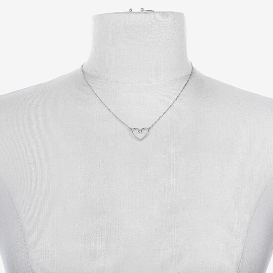 Bijoux Bar Delicates Silver Tone Womens Glass Heart 2-pc. Jewelry Set