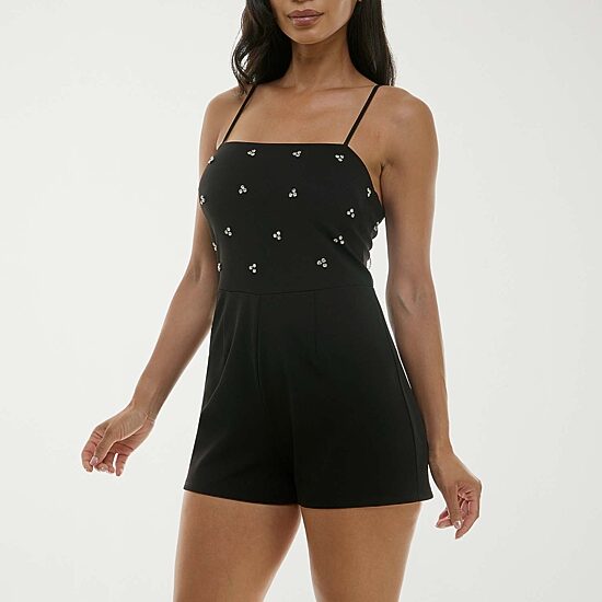 City Triangle Womens Sleeveless Juniors Romper