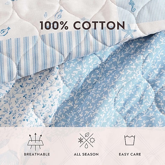 Laura Ashley Colleens Coastal Quilt Set