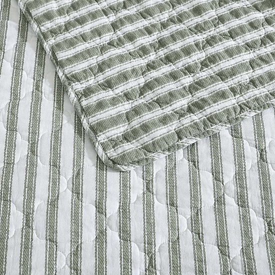 Stone Cottage Willow Way Ticking Stripe Quilt Set