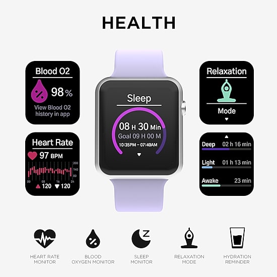 Itouch Womens Multi-Function Purple Smart Watch Ta4m01-B09