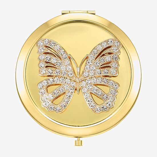 Monet Jewelry Gold Tone Gold Tone Butterfly Compact Mirror