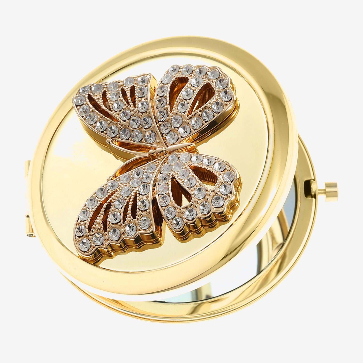 Monet Jewelry Gold Tone Gold Tone Butterfly Compact Mirror