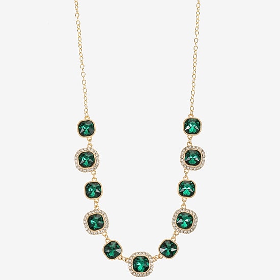 Monet Jewelry Womens Blue 17 Inch Collar Necklace