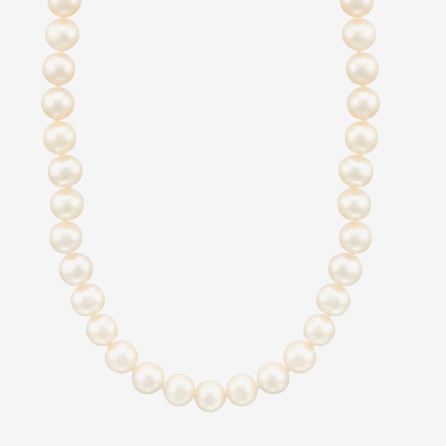 Womens White 10K Gold 18 Inch Strand Necklace