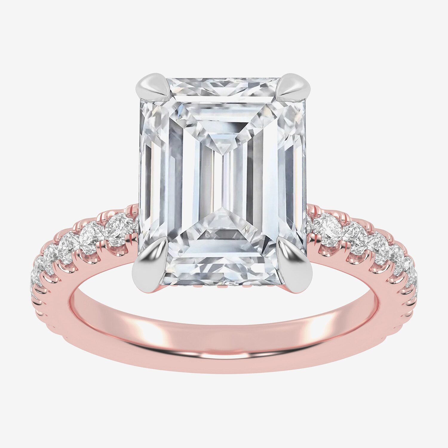 (G-H / Vs2-Si1) Womens 5 1/2 CT. T.W. Lab Grown White Diamond 14K Gold Side Stone Engagement Ring