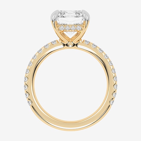 (G-H / Vs2-Si1) Womens 5 1/2 CT. T.W. Lab Grown White Diamond 14K Gold Side Stone Engagement Ring