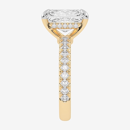 (G-H / Vs2-Si1) Womens 5 1/2 CT. T.W. Lab Grown White Diamond 14K Gold Side Stone Engagement Ring