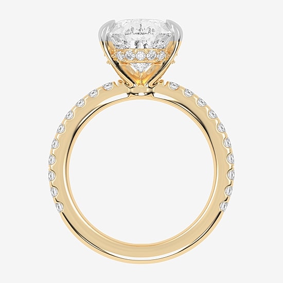 (G-H / Vs2-Si1) Womens 5 1/2 CT. T.W. Lab Grown White Diamond 14K Gold Pear Side Stone Engagement Ring