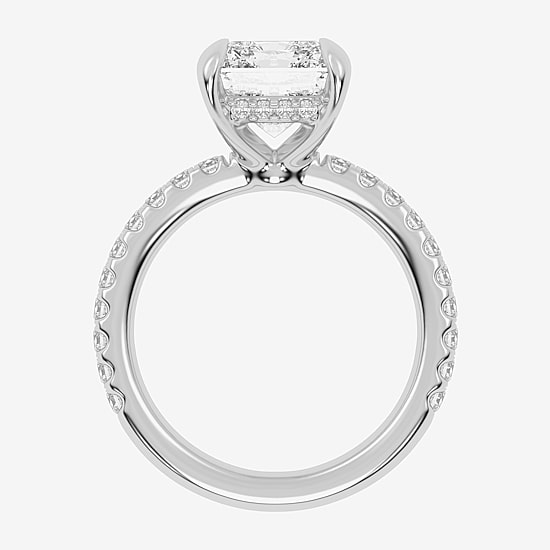 (G-H / Vs2-Si1) Womens 4 1/2 CT. T.W. Lab Grown White Diamond 14K Gold Side Stone Engagement Ring