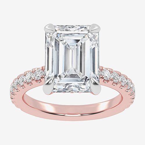 Modern Bride (g-h / Vs2-si1) Womens 4 1/2 Ct. T.w. Lab Grown White Diamond 14k Gold Side Stone Engagement Ring In Pink