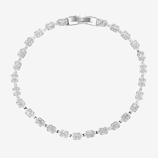 Sparkle Allure Womens Cubic Zirconia Pure Silver Over Brass Marquise 7.5 Inch Tennis Bracelet